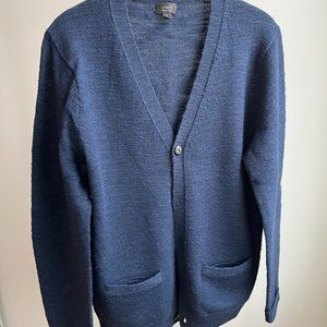 J Crew Navy Cardigan (suede elbow patch)
